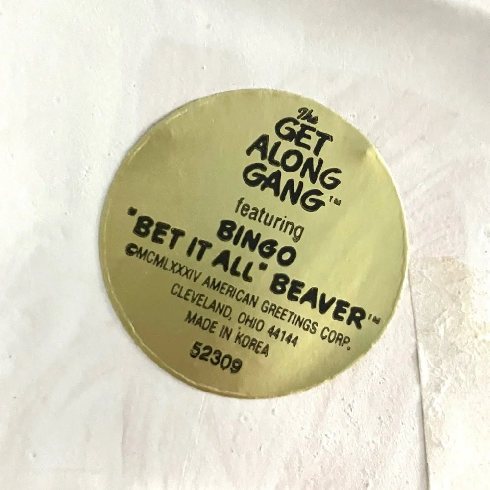 Vintage 80’s Get Along Gang Bingo Beaver animal ceramic coin bank